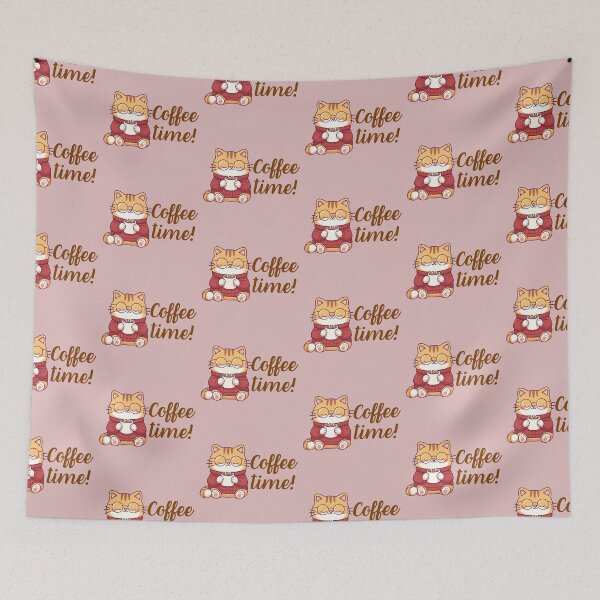 Item preview, Coffee Time Cute Gift for Cat and Coffee Lovers designed and sold by Hoshi-Club.