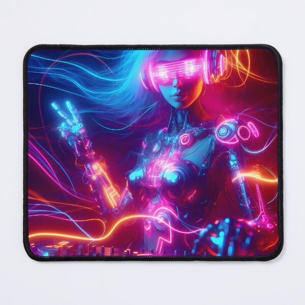 Item preview, Neon Girl DJ designed and sold by Vibranta Studio.