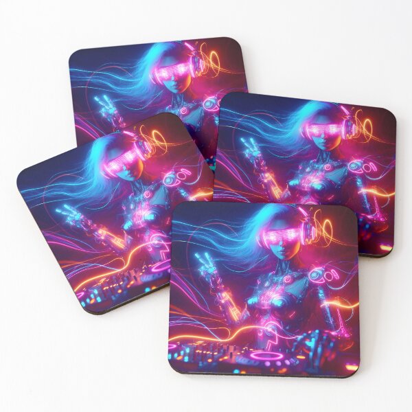 Item preview, Neon Girl DJ designed and sold by Vibranta Studio.