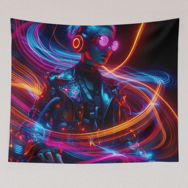 Item preview, Light painted Girl DJ designed and sold by Vibranta Studio.