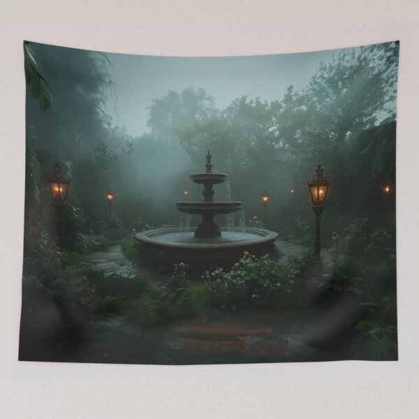 Item preview, Large fountain in a dark garden designed and sold by Marie Colençon.