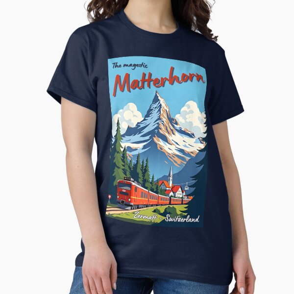 Item preview, A Vintage Travel Illustration of Matterhorn Mountain - Zermatt - Switzerland designed and sold by GoodOldVintage.