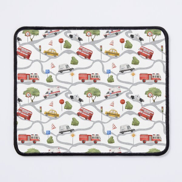 Item preview, Seamless pattern city map with roads and transport. designed and sold by ArtGiftsStudio.