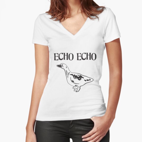 Echo Echo Portlandia Band Logo (Black) Fitted V-Neck T-Shirt