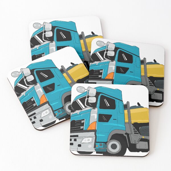 Item preview, blue heavy equipment truck designed and sold by Beeza Art Shop.