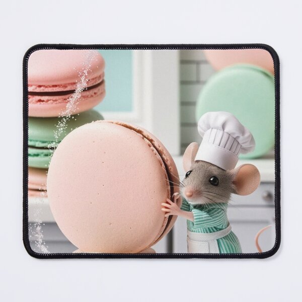 Item preview, Tiny Pastry Chef Mouse and Giant Macarons designed and sold by glowarya.