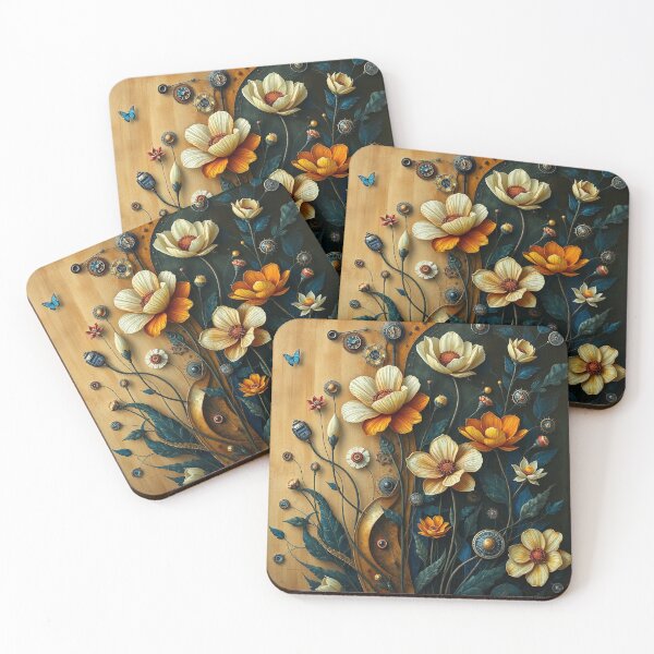 Item preview, A Beautiful Flower Garden painting inspired by Gustav Klimt designed and sold by Vintage Designs +.