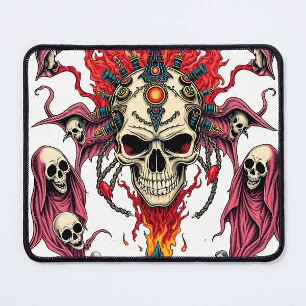 Item preview, Demonic Flaming Evil Heavy Metal Skull Graphic design illustration designed and sold by Vintage Designs +.
