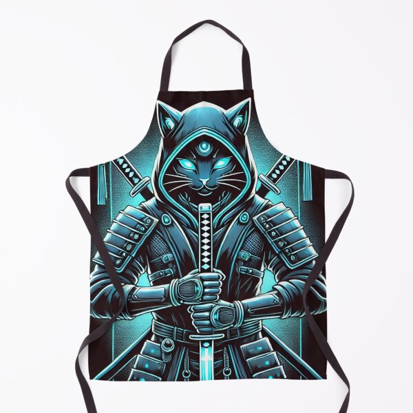 Item preview, Cyberpunk Ronin Cat - Mystical Samurai Assassin designed and sold by PrintFuel.