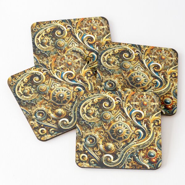 Item preview, Luxurious Gold Intricate Metal Pattern designed and sold by GrizzlyCollective.