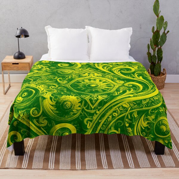 Item preview, Elegant Green and Yellow Intricate Metal Pattern designed and sold by GrizzlyCollective.