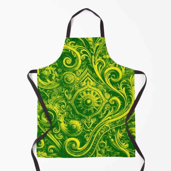 Item preview, Elegant Green and Yellow Intricate Metal Pattern designed and sold by GrizzlyCollective.