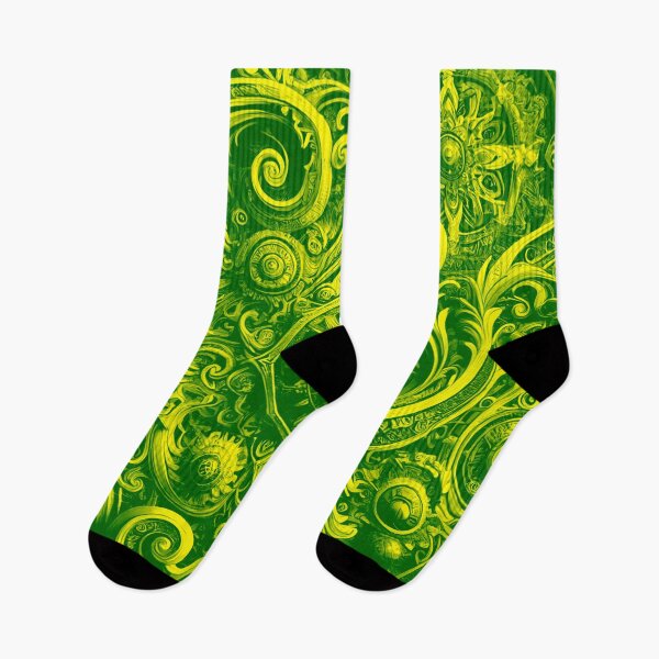 Item preview, Elegant Green and Yellow Intricate Metal Pattern designed and sold by GrizzlyCollective.