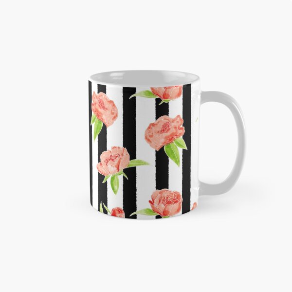 Item preview, Watercolour flowers on black stripes designed and sold by NewBranchStudio.