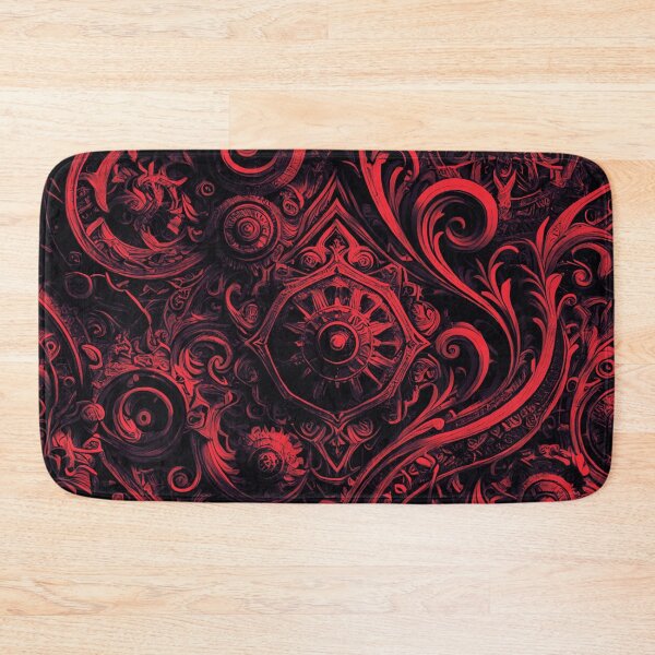 Item preview, Striking Red and Black Intricate Metal Pattern designed and sold by GrizzlyCollective.
