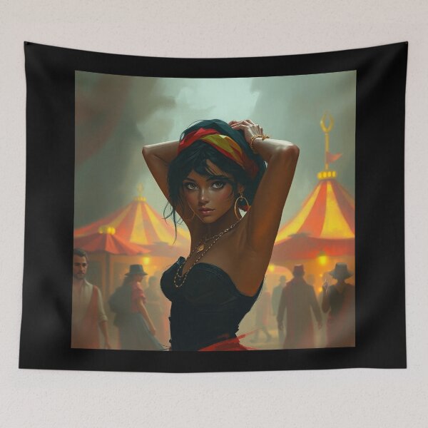 Item preview, Beautiful Romani Gypsy girl illustration designed and sold by Vintage Designs +.