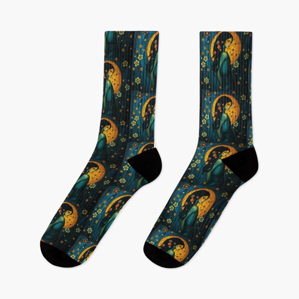 Item preview, Beautiful Dark haired lady illustration inspired by Gustav Klimt designed and sold by Vintage Designs +.