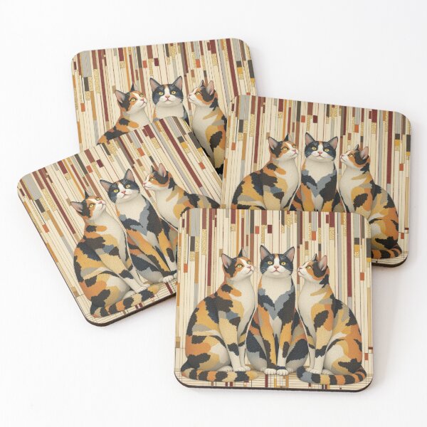 Item preview, Three Deco Cats designed and sold by HabitableMoons.