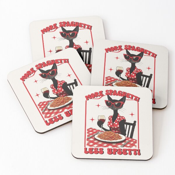 Item preview, More Spaghetti Less Upsetti Cat Eating Pasta designed and sold by wowwowmeow.