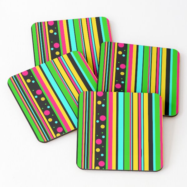 Item preview, 80's Pop Pattern on Black – Retro Neon Geometric Design designed and sold by uniQuin.