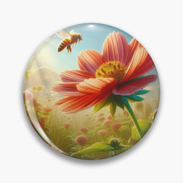 Aperçu de l'œuvre Une harmonie parfaite : fleur et abeille dans la danse de la nature créée et vendue par BB artwork.