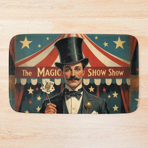 Item preview, The Magic Show rustic Magic Circus Poster with Magician in Top Hat designed and sold by Vintage Designs +.