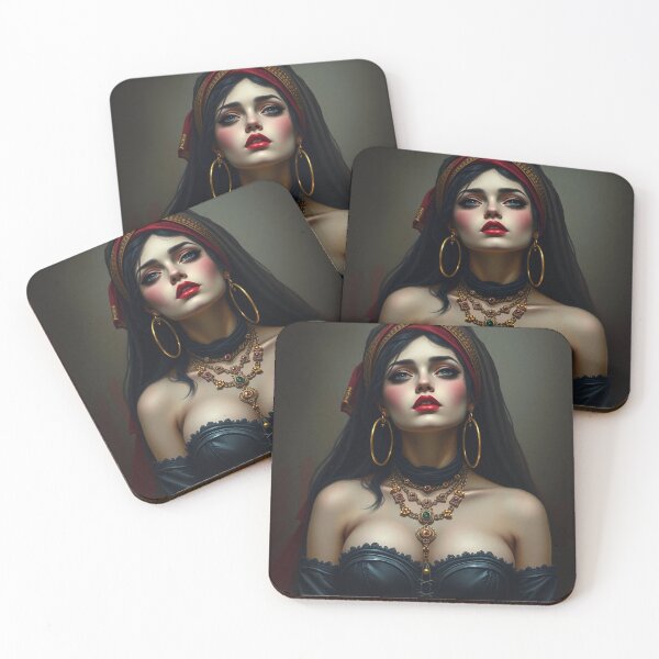 Item preview,  Beautiful Romani Gypsy girl illustration designed and sold by Vintage Designs +.