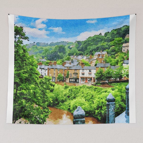 Item preview, Charming watercolor view of Ironbridge village in West Midlands,England designed and sold by GestaltImagery.
