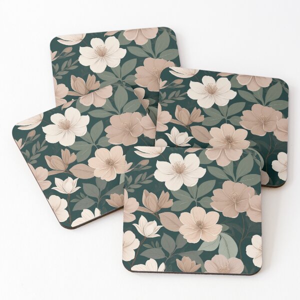 Item preview, Mocha Bloom – Elegant Floral Digital Pattern designed and sold by Sghm.Shop.