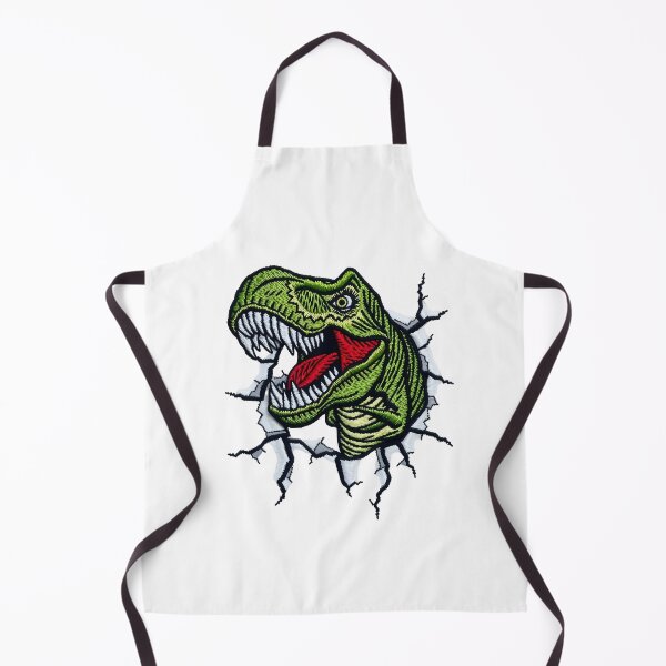 Item preview, Embroidery-Style Dinosaur Breaking Through Cracked Wall – Fierce Prehistoric Art designed and sold by svarupa.
