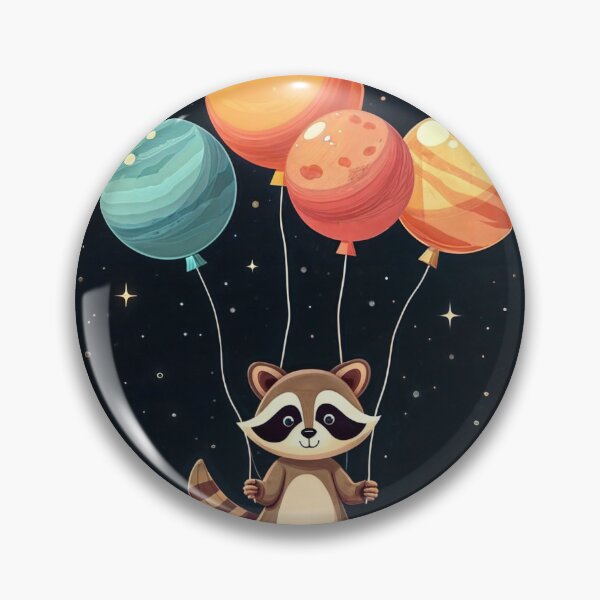 Item preview, RACCOON WITH BALLOONS  designed and sold by ForeverPrintsOK.