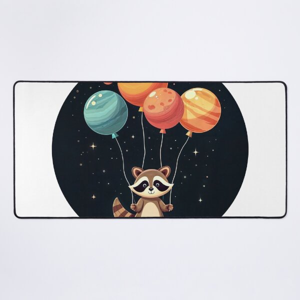 Item preview, RACCOON WITH BALLOONS designed and sold by ForeverPrintsOK.