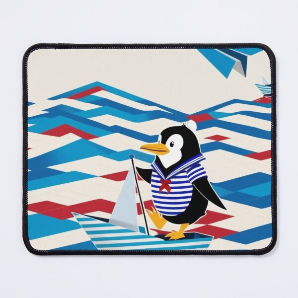 Item preview, Adventurous Penguin Sailing on Paper Waves designed and sold by glowarya.