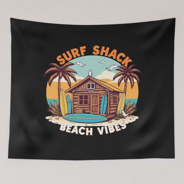 Item preview, Retro Surf Shack: A Nostalgic Tribute to Beach Culture designed and sold by zoughlal.