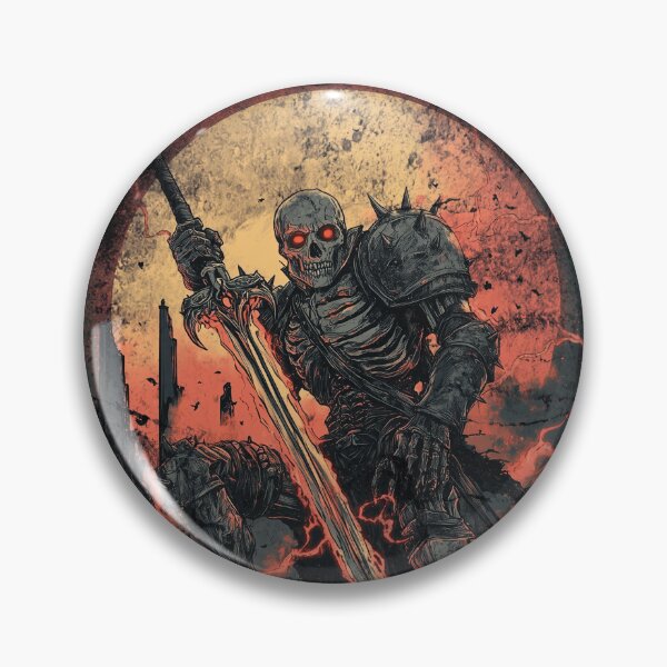 Item preview, Dark Fantasy Skeleton Warrior – Undead Knight with Flaming Sword designed and sold by SRZT.