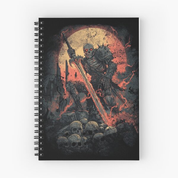 Item preview, Dark Fantasy Skeleton Warrior – Undead Knight with Flaming Sword designed and sold by SRZT.