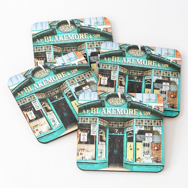 Item preview, Charming vintage grocery store facade with nostalgic signage designed and sold by GestaltImagery.