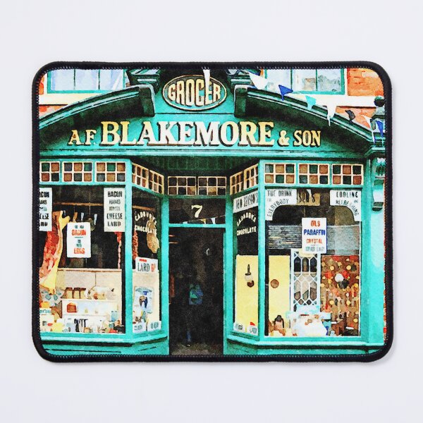 Item preview, Charming vintage grocery store facade with nostalgic signage designed and sold by GestaltImagery.