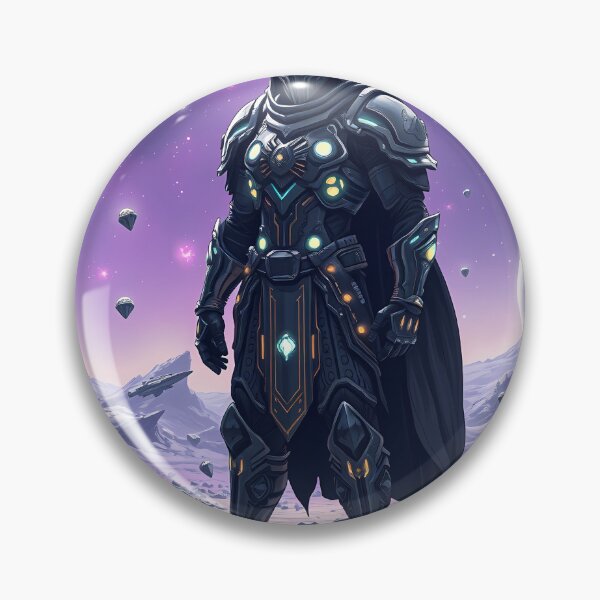 Item preview, Galactic Warrior Futuristic Armor Alien Ruins Cosmic Battle Scene Sci-Fi Art designed and sold by zoughlal.