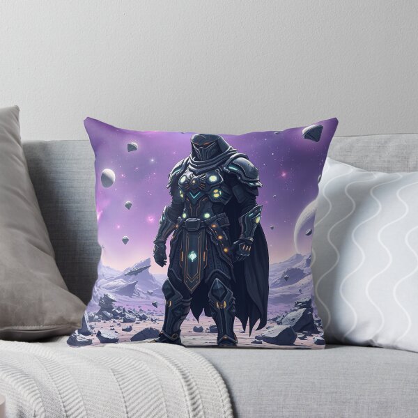 Item preview, Galactic Warrior Futuristic Armor Alien Ruins Cosmic Battle Scene Sci-Fi Art designed and sold by zoughlal.