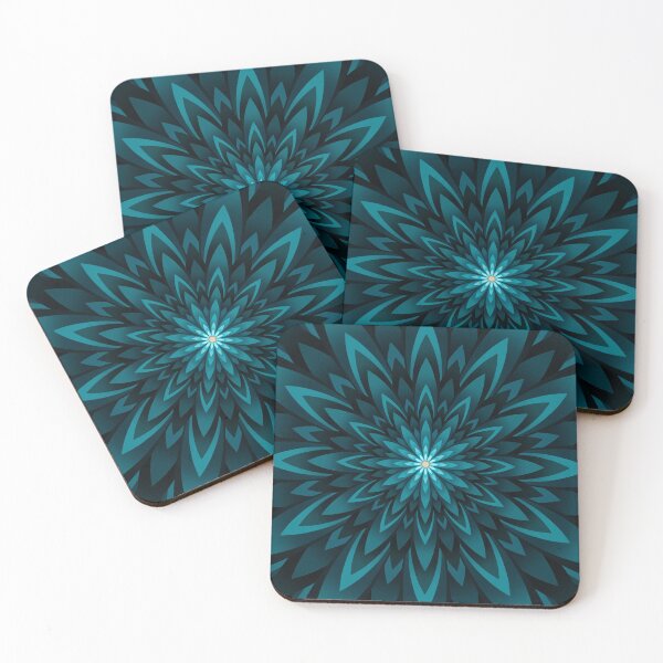 Item preview, Radiating Teal Flower  designed and sold by BlackthornDsign.