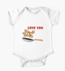 Pancakes Flipping in Frying Pan One Piece - Short Sleeve