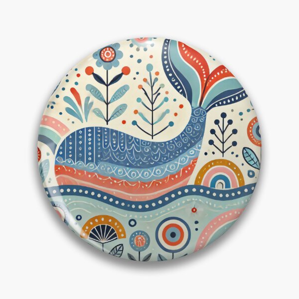 Item preview, Scandinavian Folk Art Rainbow Animals - Cute Colourful Whale Tail by heidiannemorris designed and sold by FOLK ART FUSION.