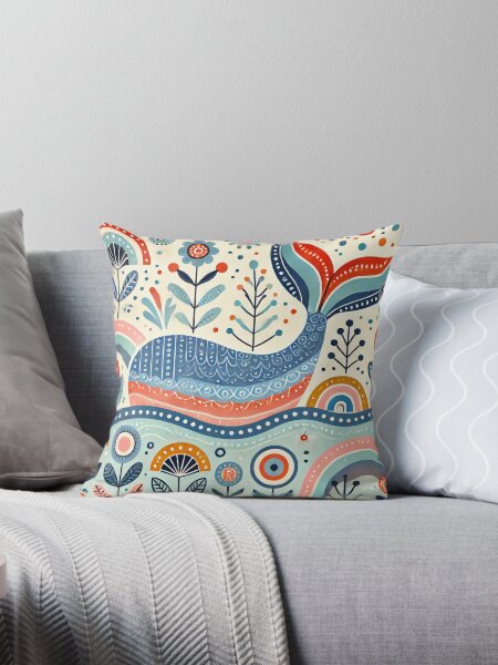 Artikel-Vorschau von Skandinavische Volkskunst-Regenbogentiere - süßer bunter Walschwanz von heidiannemorris, designt und verkauft von FOLK ART FUSION by heidiannemorris.