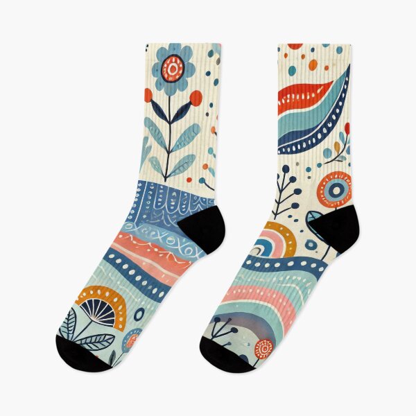 Item preview, Scandinavian Folk Art Rainbow Animals - Cute Colourful Whale Tail by heidiannemorris designed and sold by FOLK ART FUSION by heidiannemorris.