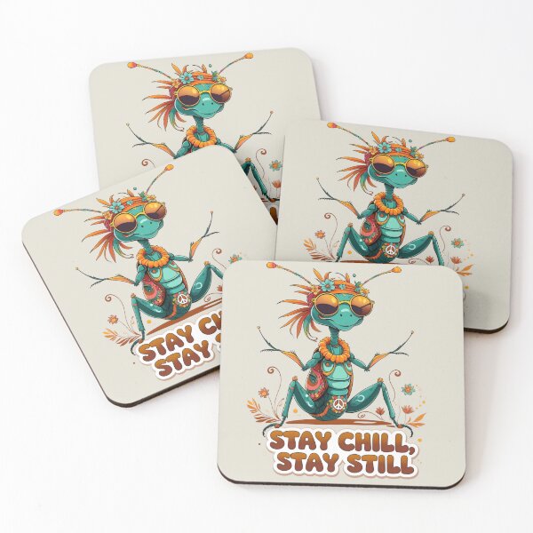 Item preview, Stay Chill, Stay Still – Groovy Praying Mantis | Boho Nomads Spirit Animal designed and sold by LaLi-Designs.