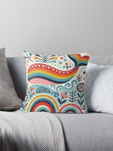 Artikel-Vorschau von Skandinavische Volkskunst-Regenbogentiere - süßer bunter Walschwanz von heidiannemorris, designt und verkauft von FOLK ART FUSION by heidiannemorris.
