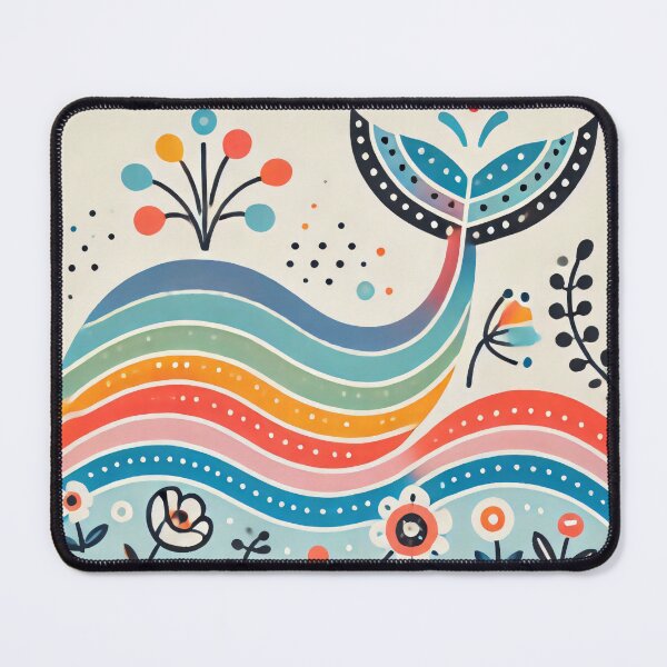 Item preview, Scandinavian Folk Art Rainbow Animals - Cute Colourful Whale Tail by heidiannemorris designed and sold by FOLK ART FUSION by heidiannemorris.