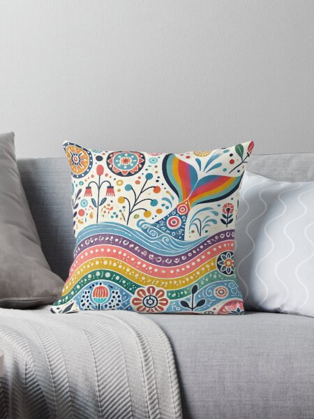 Artikel-Vorschau von Skandinavische Volkskunst-Regenbogentiere - süßer bunter Walschwanz von heidiannemorris, designt und verkauft von FOLK ART FUSION by heidiannemorris.