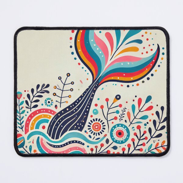 Item preview, Scandinavian Folk Art Rainbow Animals - Cute Colourful Whale Tail by heidiannemorris designed and sold by FOLK ART FUSION by heidiannemorris.